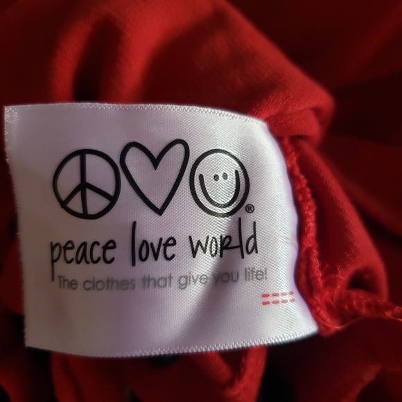NWT PEACE, LOVE, WORLD pullover sweater cropped top from comfy collection. - Picture 7 of 12